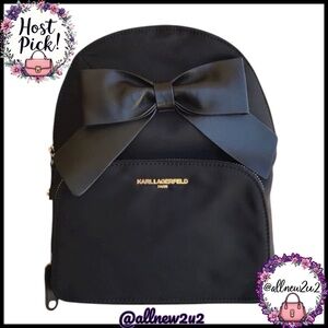Karl Lagerfeld Black Nylon and Leather Black Medium Backpack New Host Pick